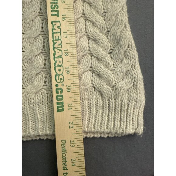 H&M Beige Cable Knit Sweater Womens M Crewneck Long Sleeve Cozy Soft - Picture 6 of 8